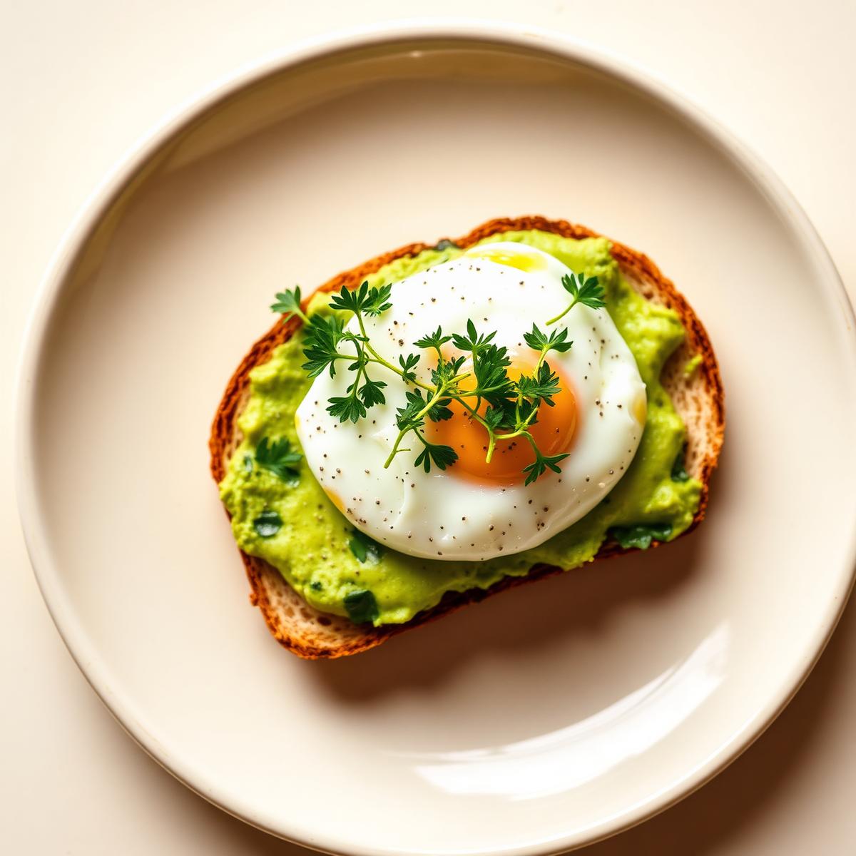 Avocado toast with poached egg