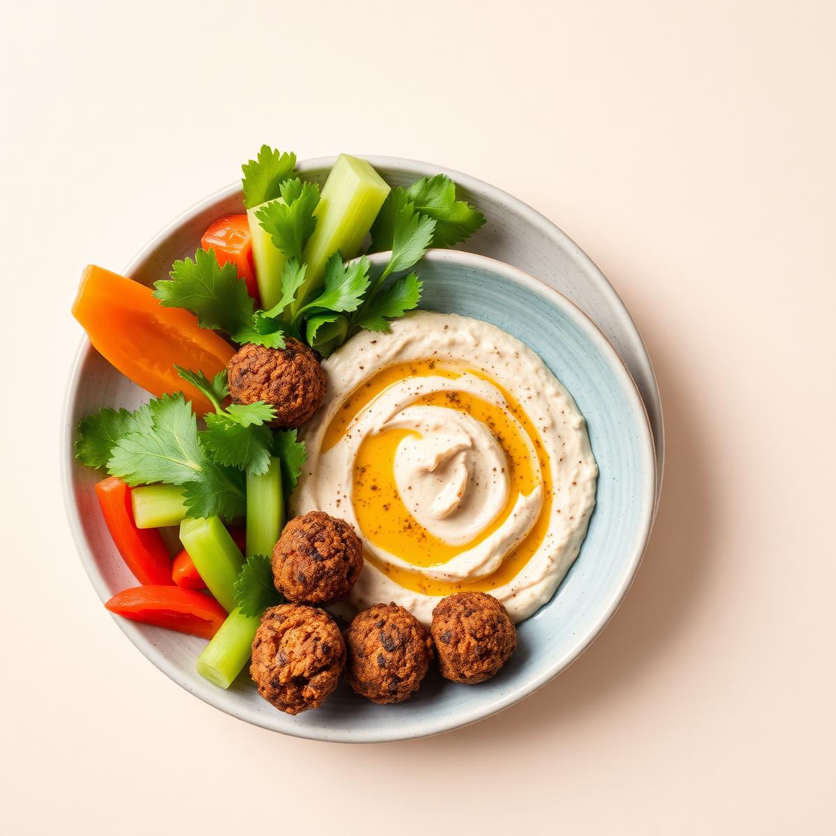 Falafel and hummus mezze bowl