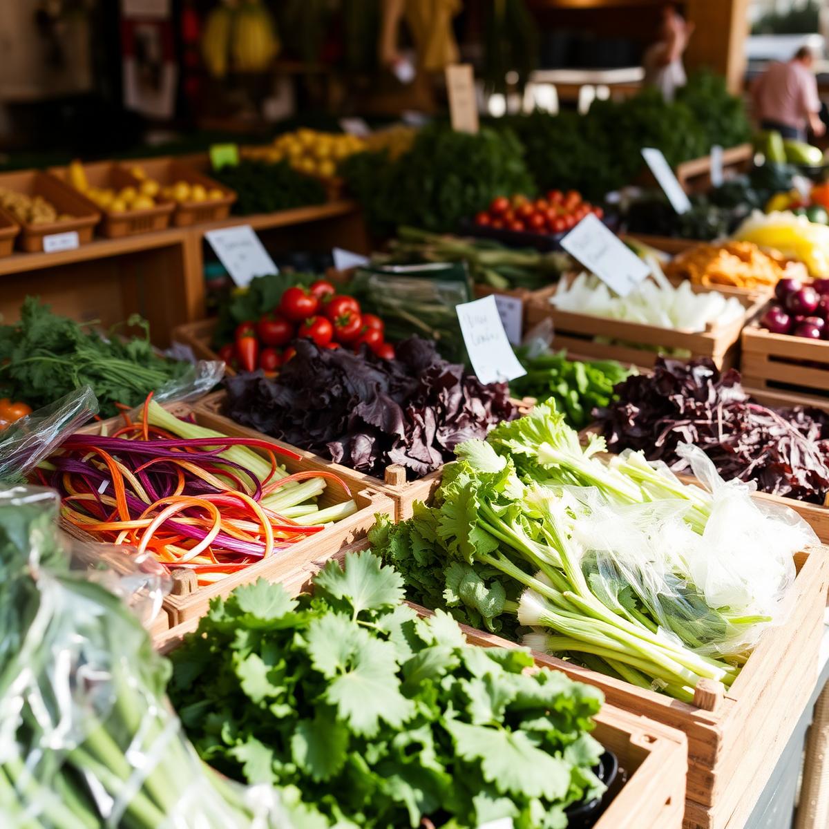 Fresh produce crates at the morning market