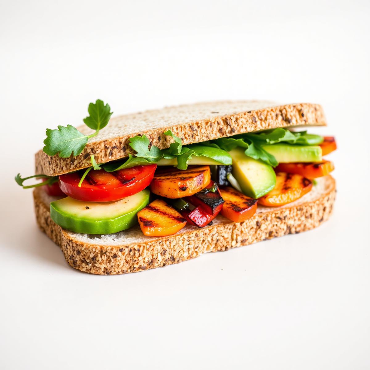 Grilled vegetable and avocado sandwich